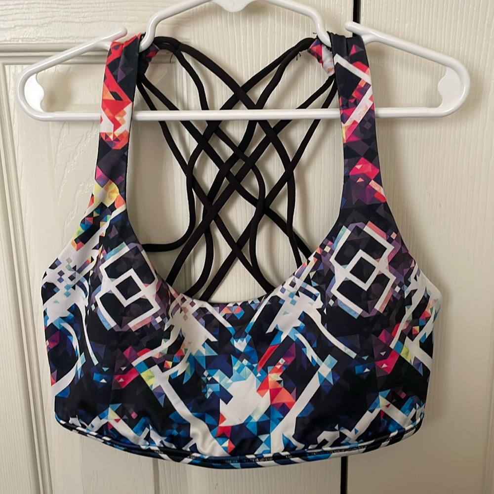 icyzone Sports Bra for Women - Activewear Strappy Yoga Tops Bra (S)